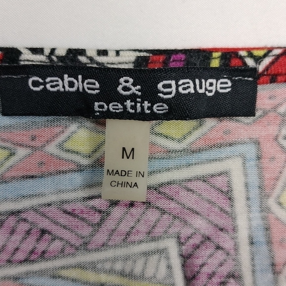 Cable & Gauge petite women's medium 3/4 sleeved top - Picture 2 of 7